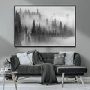 Foggy Misty Forest Canvas Wall Art – Black and White by MyGreatCanvas | Canvas Wall Art Prints | Photo Prints & Wall Decor