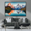 Landscape Mountain and Lake View Wall Art Canvas Print