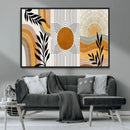 Modern Boho Sun and Leaf Abstract Art – 3-Panel Giclée