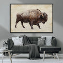 Buffalo Wall Art, Western Bison Canvas Print, Rustic Buffalo