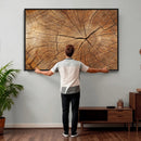 Tree Ring Canvas Art, Rustic Wood Grain Wall Art, Tree Slice