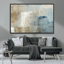 Abstract Blue and Beige Wall Art, Modern Minimalist Canvas