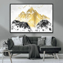 Golden Mountain Triptych Wall Art Canvas Print, Modern