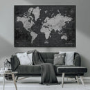 World Map Canvas Print – Detailed Map of the World Wall Art