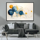 Geometric Blue Orange Abstract Wall Art Canvas, Geometric