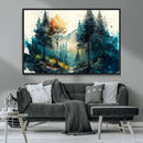 Watercolor Trees Forest Abstract Wall Art Canvas Print,