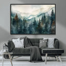 Serenity Forest Wall Art Canvas | Foggy Mountain Landscape