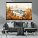 Golden Autumn Forest Wall Art Canvas | Mountain Landscape