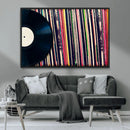 Vinyl Record and Album Collection Canvas Wall Art - Retro
