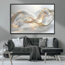 Abstract art Grey and Gold Lines Wall Art