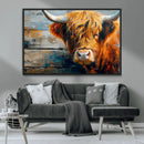 Highland Cow Abstract Canvas Wall Art – Bold Farmhouse