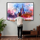 Disney Wall Art: Dreamy Watercolor Cinderella Castle Canvas by MyGreatCanvas | Canvas Wall Art Prints | Photo Prints & Wall Decor