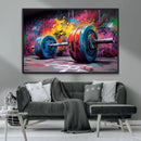 Abstract Graffiti Barbell Canvas Wall Art – Urban Fitness