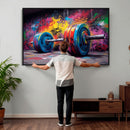 Abstract Graffiti Barbell Canvas Wall Art – Urban Fitness