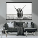 Highland Cow Canvas Wall Art – Majestic Beauty in Black and