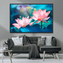 Pink Lotus Flower Canvas Wall Art | Vibrant Floral Wall