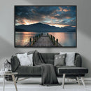 Mountain Lake Wood Pier Canvas Wall Art Nature Lake Print by MyGreatCanvas | Canvas Wall Art Prints | Photo Prints & Wall Decor