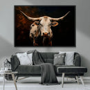 Texas Longhorn Wall Art | 3-Panel Large Texas Longhorn