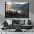 Foggy Mountain Canvas Print Forest Wall Art