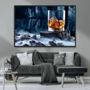 Whiskey Ice Wall Art Canvas Print