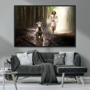 Jesus Canvas Wall Art - Jesus Running After Lost Lamb,