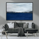 Navy Blue Abstract Wall Art Canvas Print