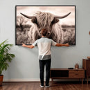 Scottish Cow Longhorn Wall Art Canvas Print