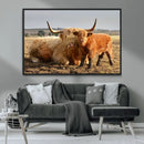 Highland Cow Canvas Wall Art Animal Print for Farm House