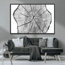 Rustic Tree Ring Wall Art Canvas Print – Framed and Ready to