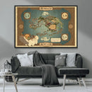 Avatar Wall Art: The Last Airbender Vintage Map - Wall Art
