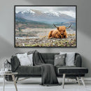 Highland Cow Horn Farm Wall Art Canvas Print