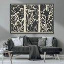 Modern Botanical Wall Art - Floral Black and White Canvas