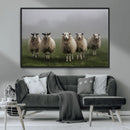 Flock of Sheep in a Mystical Fog – Pastoral Wall Art Canvas by MyGreatCanvas | Canvas Wall Art Prints | Photo Prints & Wall Decor