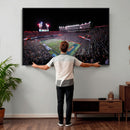 Ben Hill Griffin Stadium Night Game Triple Canvas Wall Art -