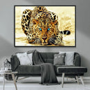 Blue-Eyed Leopard Canvas Wall Art - Framed Animal Print