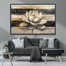 Abstract Lotus Flower Wall Art Canvas Print, Meditation Yoga