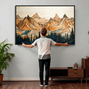 Rustic Wood Mountain Wall Art Print | Triptych Giclee Print