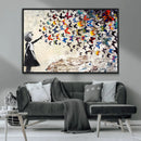 Banksy Graffiti Wall Art Canvas Print: Girl Releasing