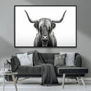 Highland Wall Art Canvas Print – Minimalist Black and White