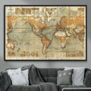 Push Pin World Map Canvas Print – Travel Tracker Wall Art