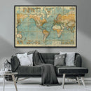 Push Pin World Map Canvas Print – Travel Tracker Wall Art