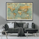 Push Pin World Map Canvas Print – Travel Tracker Wall Art