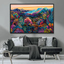 Colorful Abstract Landscape Wall Art Print Canvas - Vibrant