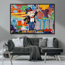 Pop Art Monopoly Man Canvas Wall Art Print - Bold and