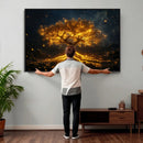 Golden Tree of Life Canvas Wall Art Print - Majestic Glowing by MyGreatCanvas | Canvas Wall Art Prints | Photo Prints & Wall Decor