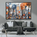 Abstract Winter Landscape Canvas Wall Art Print - Large