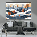 Abstract Winter Landscape Canvas Wall Art Print -  Large