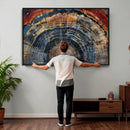 Abstract Tree Ring Wall Art Canvas Print – Colorful Framed