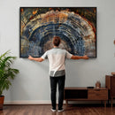 Framed Tree Ring Wall Art - Abstract Colorful Tree Ring Wall