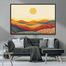 YAYOI KUSAMA Colorful Dot Art Landscape Canvas - Framed